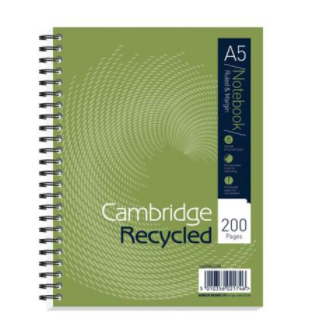 Cambridge Recycled Ruled Wirebound Notebook 200 Pages A5+ (3 Pack)